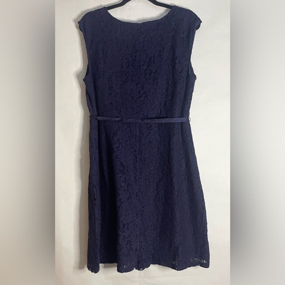 Oh Baby by Motherhood‎ Navy Blue Lace Tie Waist Dress XL Sleeveless - Picture 5 of 7